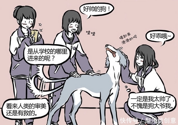 哮天犬|非人哉：哮天犬即使是神犬，可是他还是喜欢被人们摸摸头！