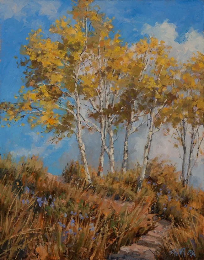 油画&她的风景油画清新自然，浪漫且又淳朴