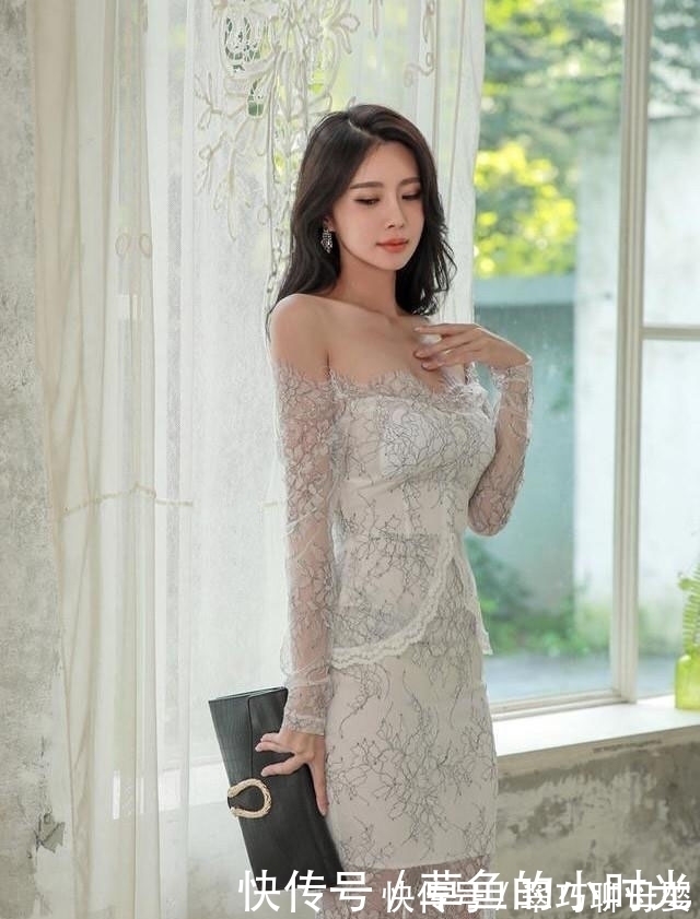 薄纱|美图：小姐姐身穿一条充满浪漫气息的一字肩纱裙，尽显浪漫女人味