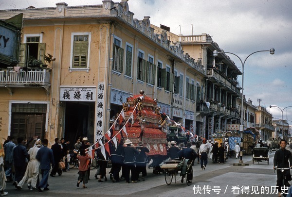 老街|老照片1957年的澳门窄窄的老街