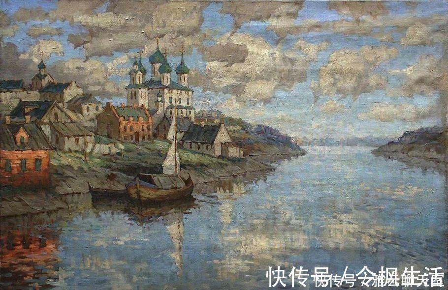 油画$俄罗斯印象派画家，康斯坦丁诺维奇加勒巴多夫，油画作品欣赏