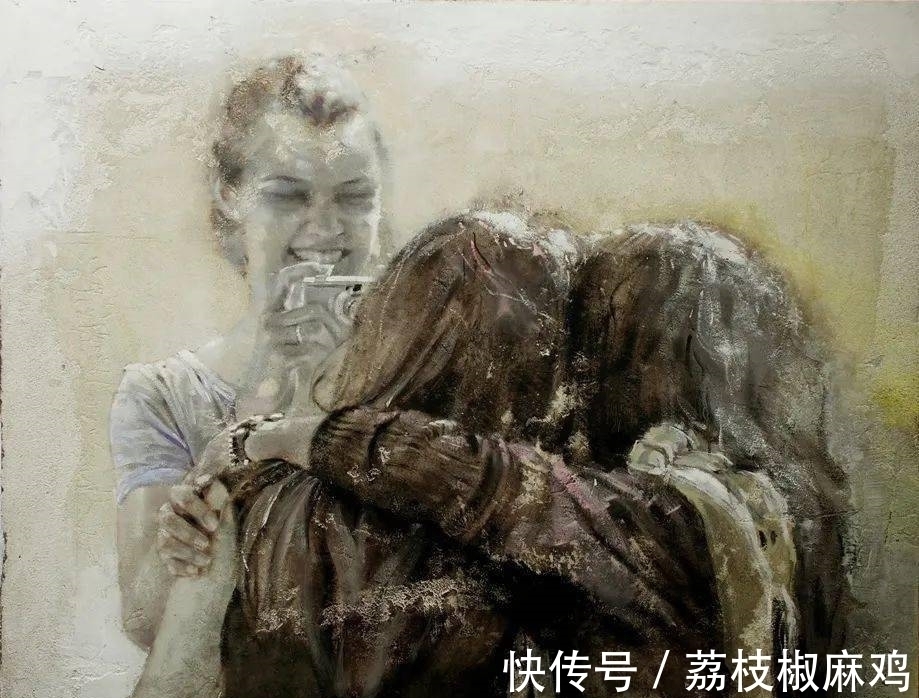 笔触$粗犷的笔触诠释女人另类的柔美与性感,让视觉炸裂的大触油画神作