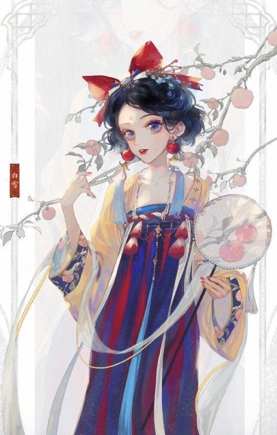 画师|迪士尼公主变“中国风”,艾莎公主汉服灵动,贝儿旗袍性感优雅