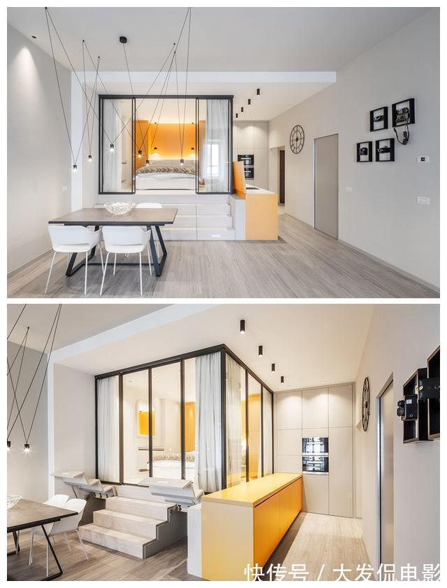 隔断|单间改造设计,就抬高了隔断多出了一个卧室,餐厅厨房卧室都有了