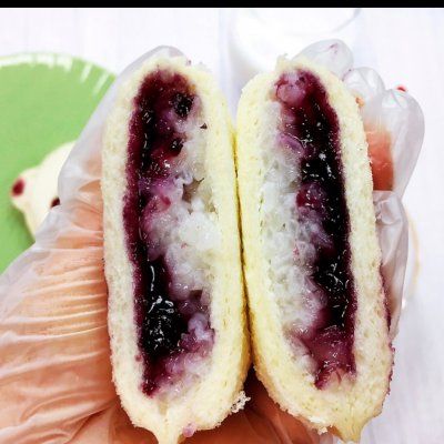 果醬畫|老媽做的兒童節藍莓糯米餐包，怎么吃都不膩