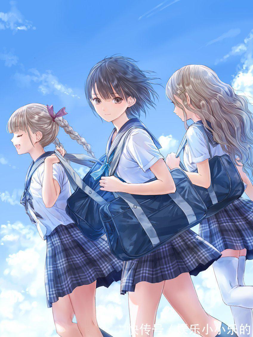 岸田梅尔@软萌的二次元美少女插画,洋溢着让人舒服的清澈透明感