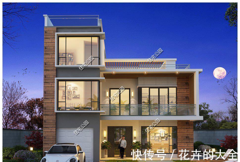 透明亮|备受农村人喜欢的现代别墅，挑空客厅配大露台，38万的造价就能