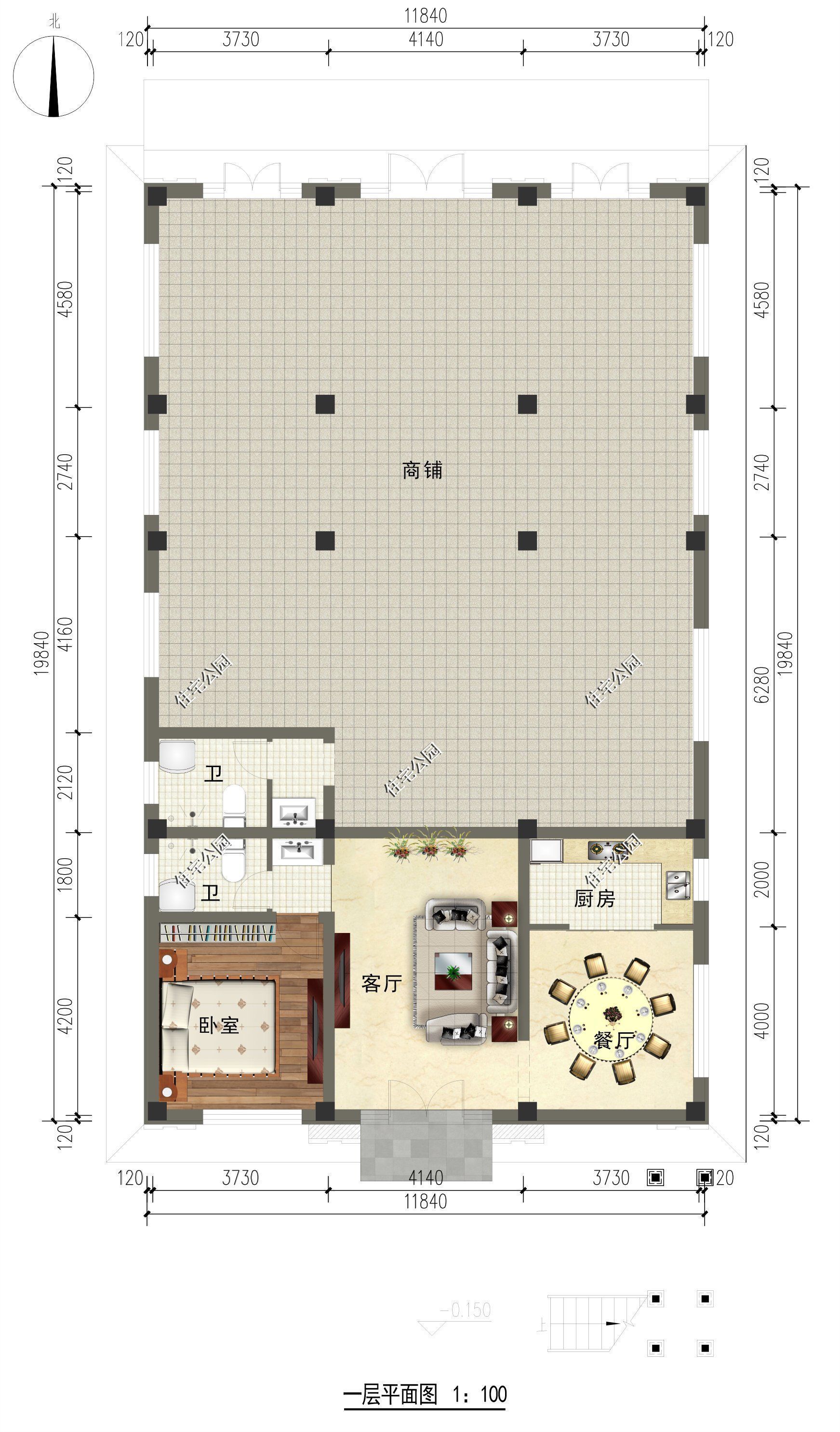 书房|11×19米三层商住房，一楼开店赚钱二楼自家居住，当老板就是爽