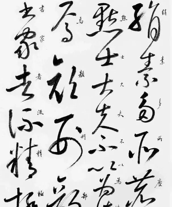 在线条@启功的草书也不错,笔法精湛,线条匀净,粗细均匀,是“硬功夫”