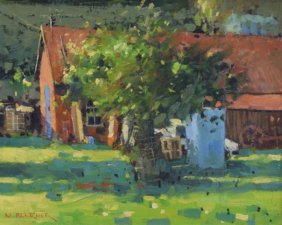 田园风光画@他用画笔,勾勒出一幅幅唯美动人的田园风光画