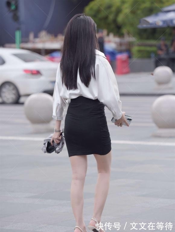 高跟鞋|简约的款穿出女神的气韵，白衬衫搭配黑色包臀裙，清爽美丽有气质