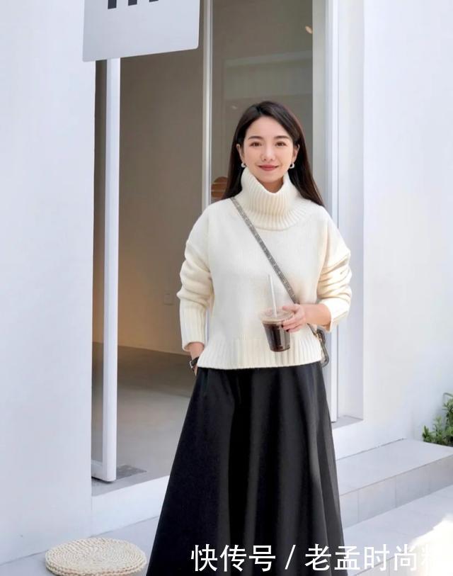 让“黑白色”不再单调, 冬天基础色这么穿, 简单大方不俗套