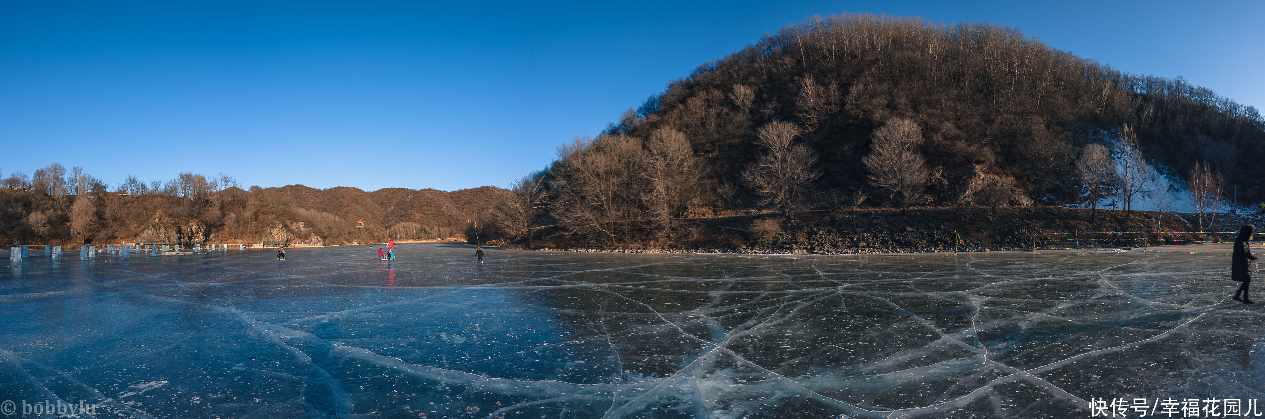 忘忧湖上的蓝冰之旅，感受气泡湖神秘魅力，嗨玩冰雪的玉渡山