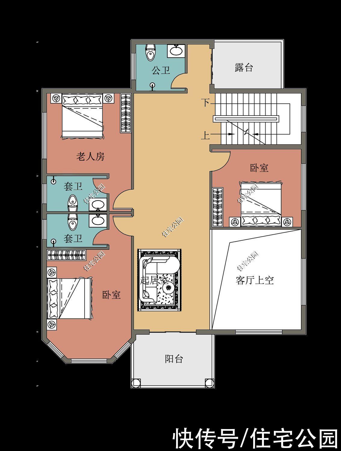 户型|15套挑空客厅户型,专为农村老百姓设计,2021年这样建房面子十足