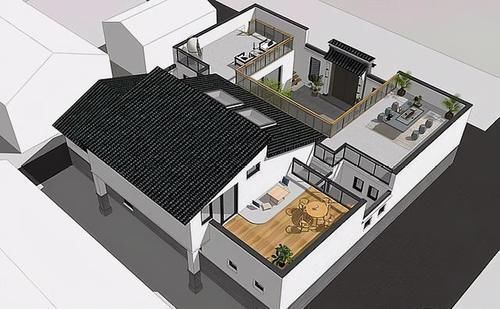 新中式|为了父母，他拆掉老宅，建造236㎡别墅，屋顶露台太美了
