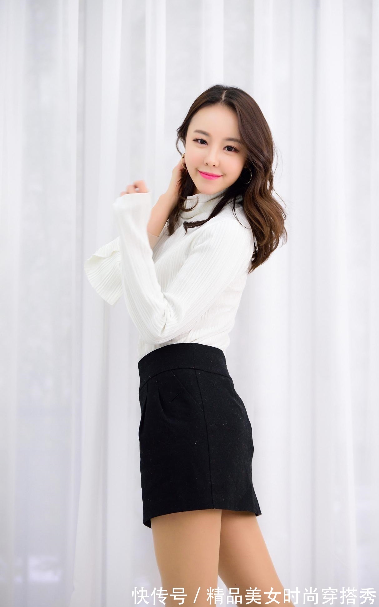 半身裙 针织衫搭配半身裙,优雅又甜美