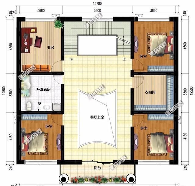 三室|两栋客厅居中放,挑空设计的欧式别墅,盖房就该气派点