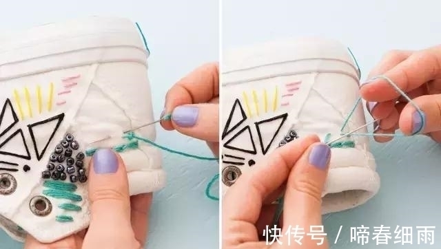 diy 小白鞋穿腻了?试下刺绣后的小白鞋,一样穿出“花”样!附教程
