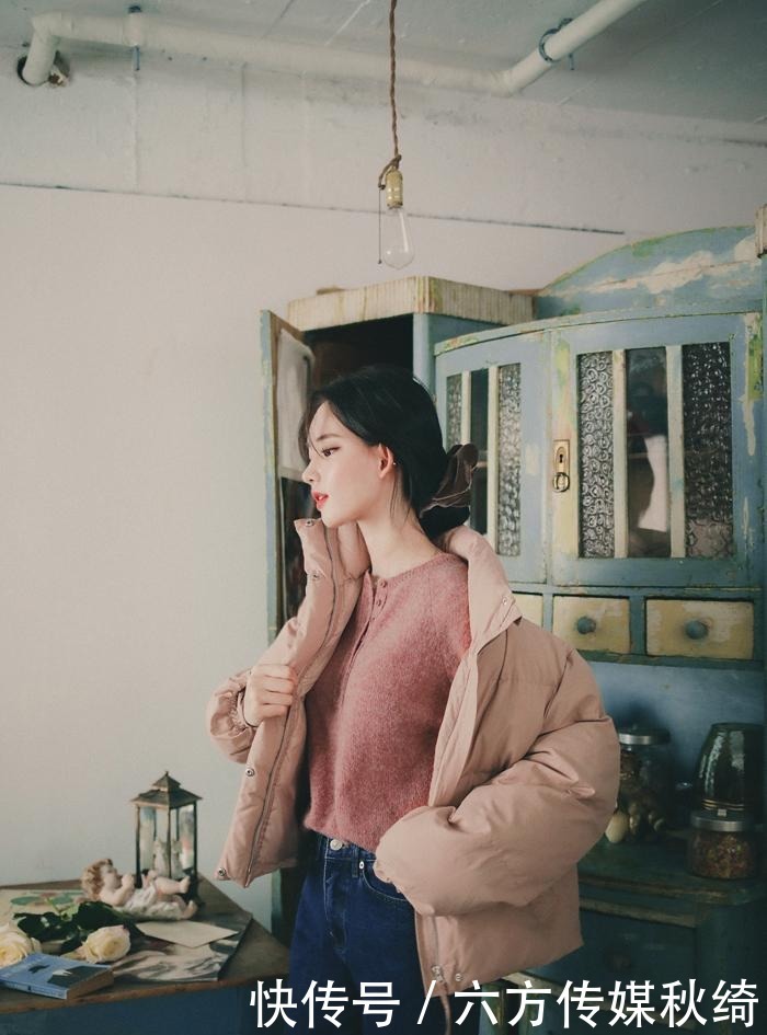 时尚|韩风短款羽绒服+毛衫的时尚搭