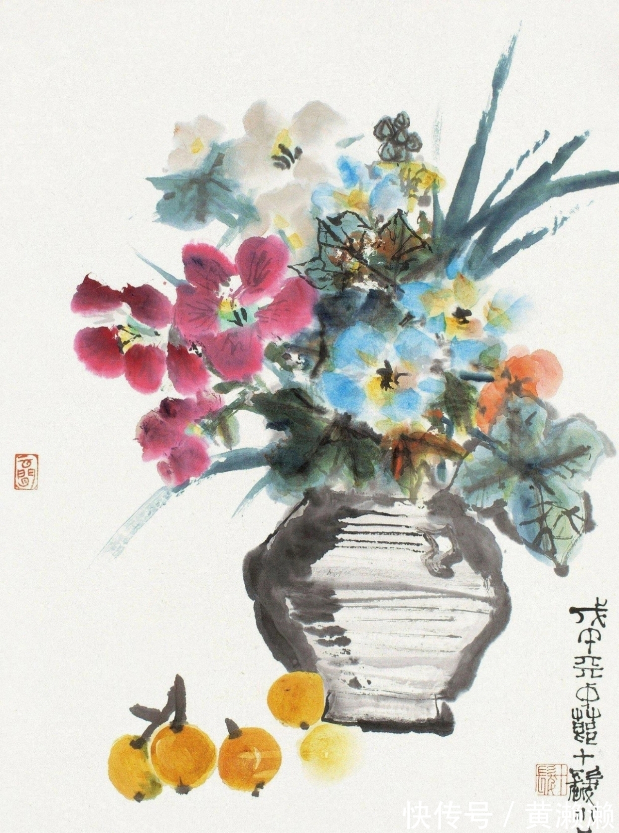 色彩$色彩大师！程十发花鸟画