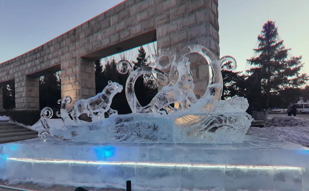 雪雕#北方民族大学冰雪艺术喜迎冬奥