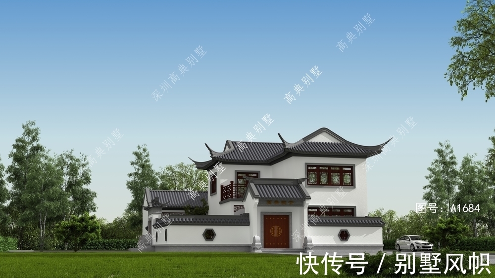 别墅|这款经典中式别墅,带庭院设计,很多人想建一栋。