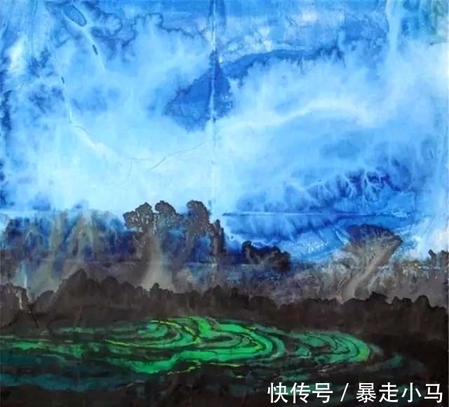 画法@赵寒翔不顾批评,搞国画创新,用涂鸦颠覆传统山石技法?