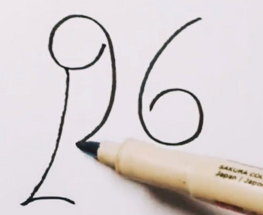 数字!美术生写下96俩数字,添了几笔后瞬间不一样,还不快学起来