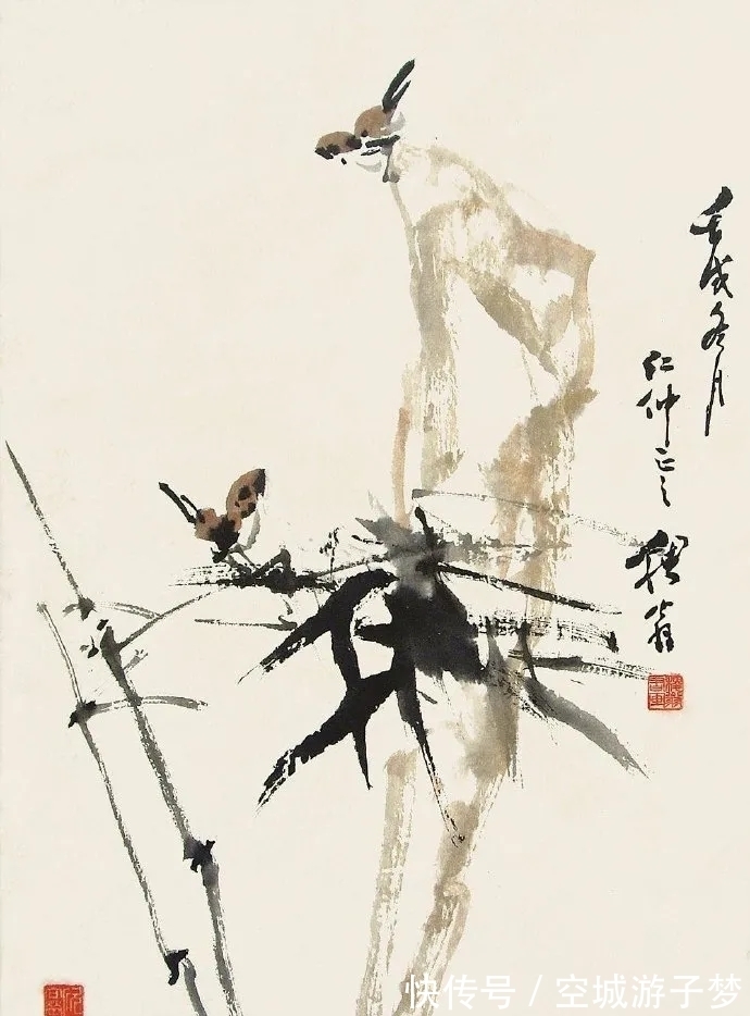 写意花鸟画@寥寥几笔好传神,莫把繁枝扰性灵|黄稷堂大写意花鸟