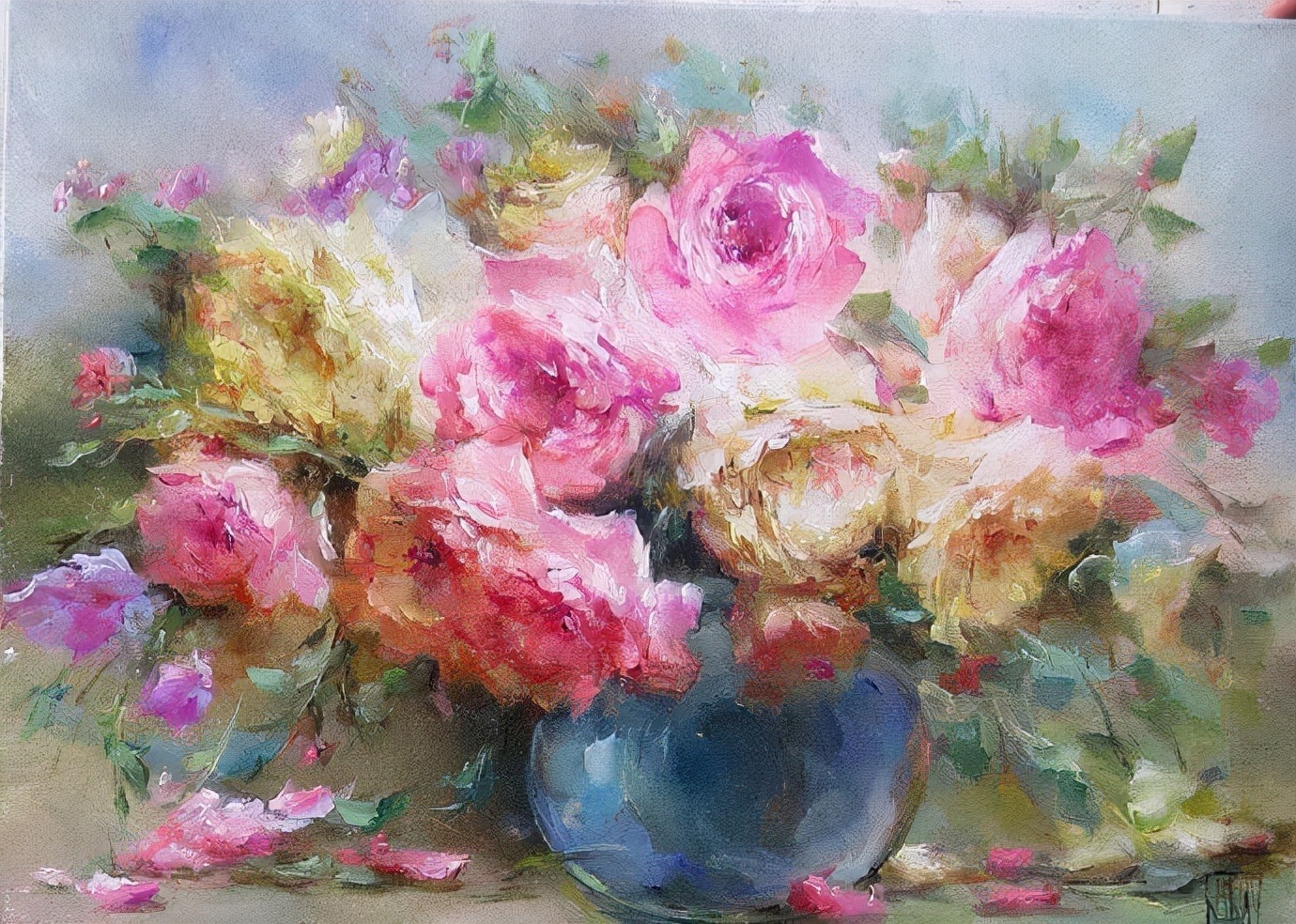 vladimir!俄罗斯画家弗拉基米尔· 巴比奇把花束画得如此之美,妖艳