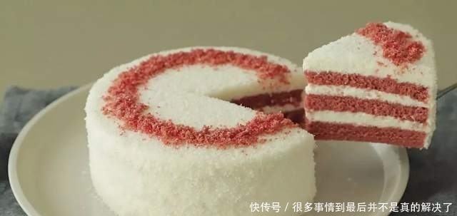 又要骗我动手做?红红甜甜的椰蓉红丝绒蛋糕