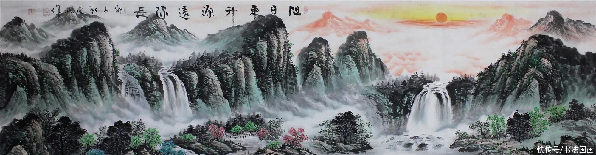 书法定制，国画收藏——家和万事兴，牡丹图，山水画