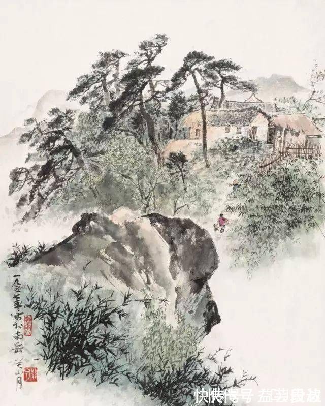 画坛$他是山水画大家，其画立意高远，是当代画坛的代表人物