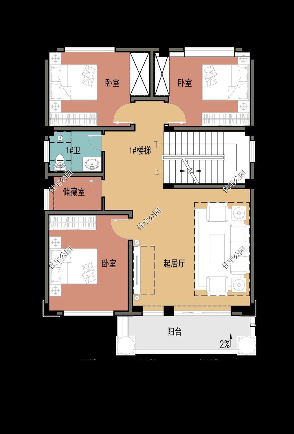 占地|精选10套三层户型图纸，占地面积均不足百平，尤其适合新农村修建