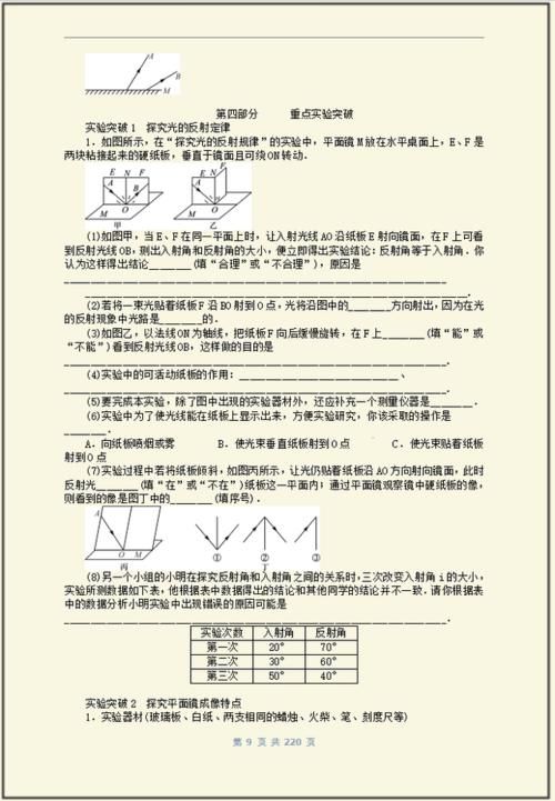 初中物理：8-9年级课后章节梳理+练习，期末考前绝佳复习资料