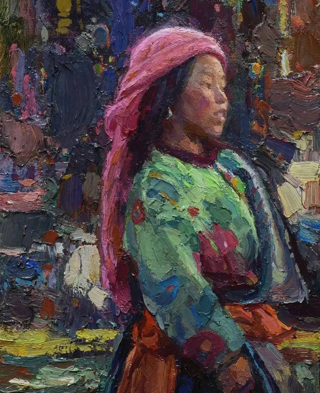 油画作品|好久没见过这么准的造型了,她的用色也超扎实!