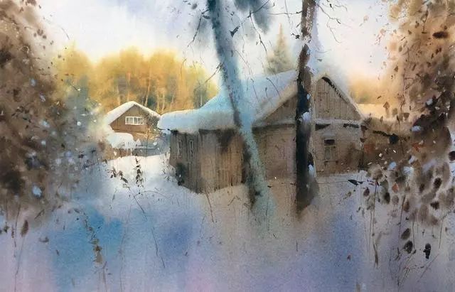 风景&轻盈、通透的谢尔盖.库尔巴托夫风景水彩画