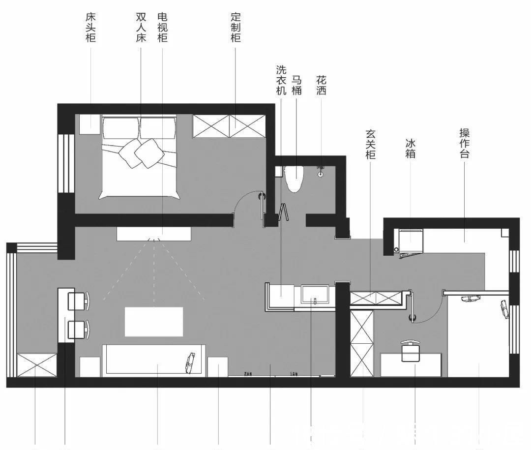 屋主|67平北欧风小户型二居室，舍弃茶几用餐桌代替，更加清新舒适