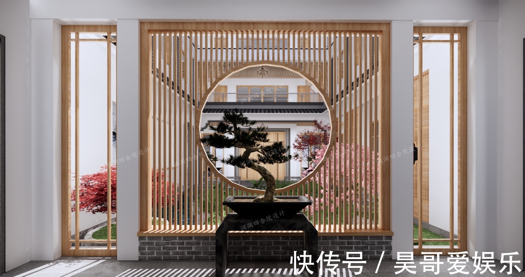 庭院|广东清远三层带地下室家族大宅现代四合院民宿28×20