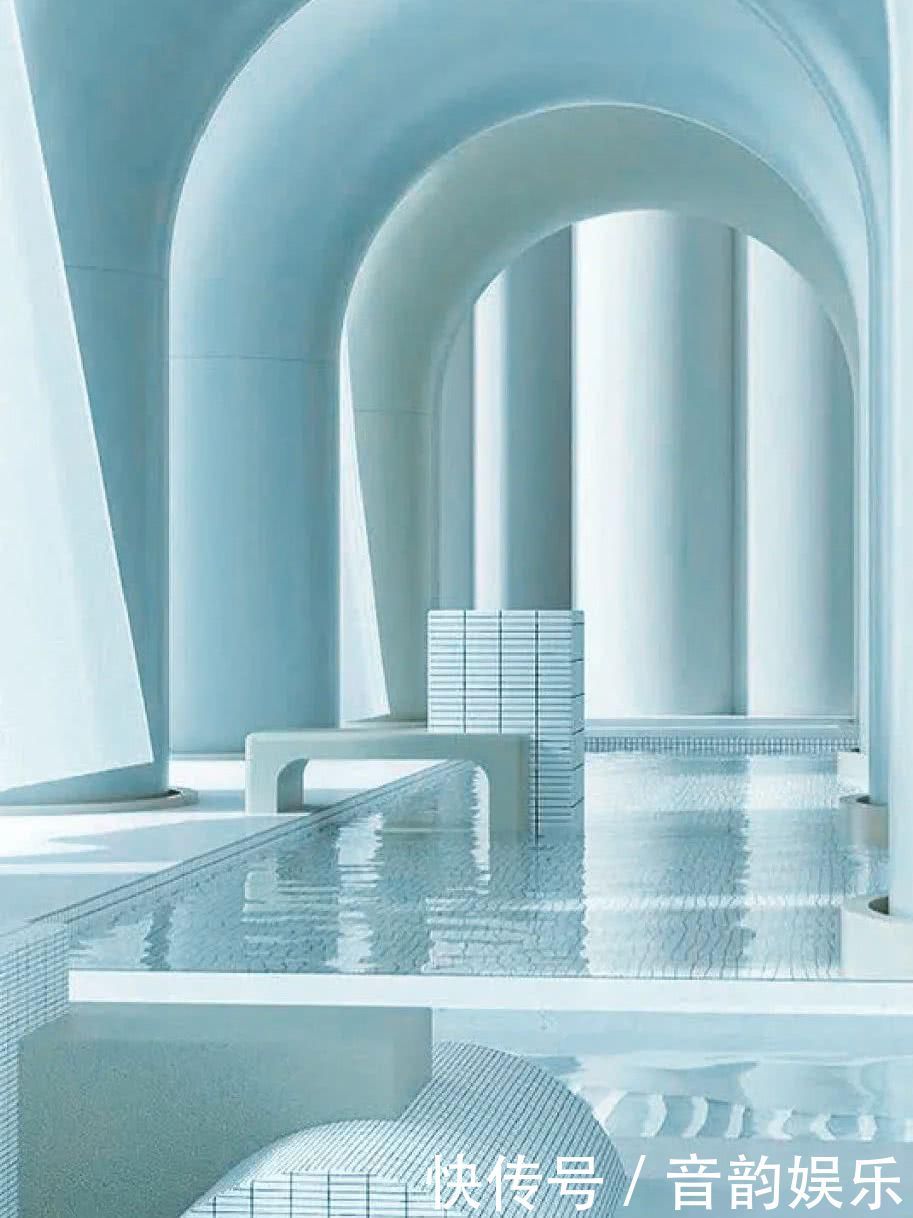 通透蓝的童话婚礼,有漂浮在海上的泡沫,和静谧的海棠花开