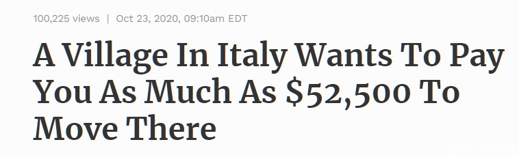 旅游业|搬来住就给34万！意大利绝美村庄免费发房给钱，只为增加人口