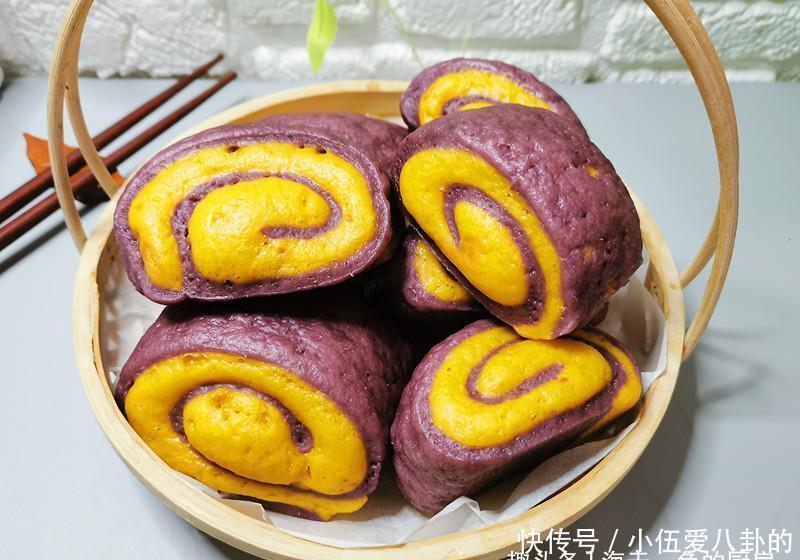 孩子不爱吃面食别愁,这个双色馒头好看还好吃,孩子见了准馋