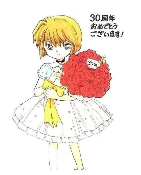 相聚一刻|柯南:高桥留美子晒出青山刚昌赠予的灰原哀签绘,小哀可爱帅气