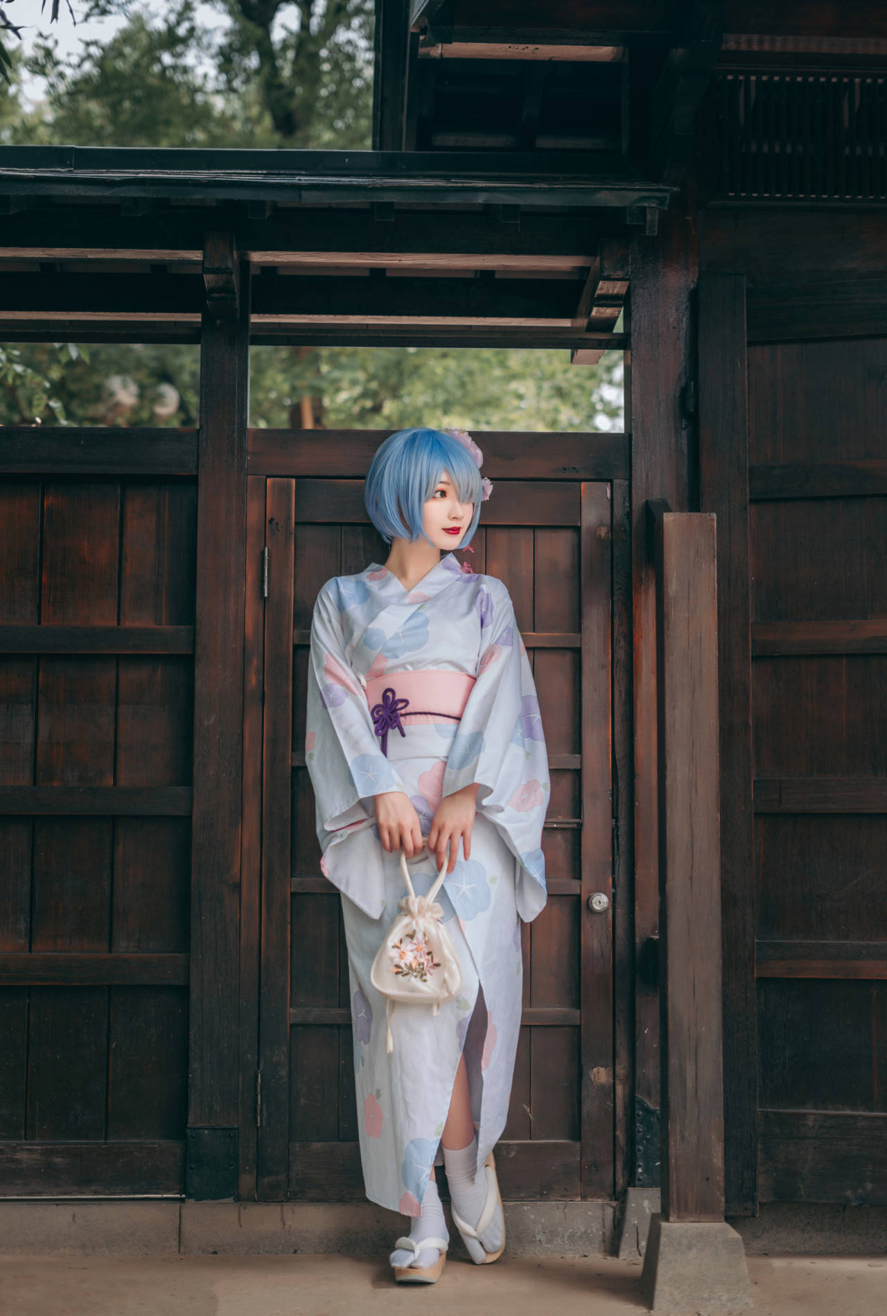 花伞|cos:浴衣蕾姆,花伞下的思念