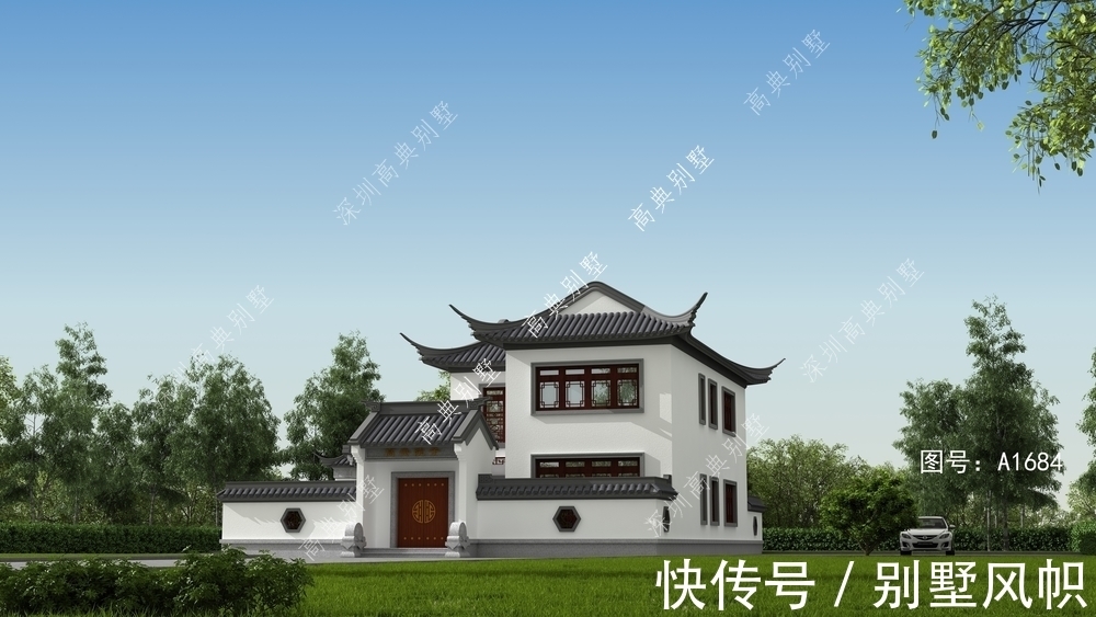 别墅|这款经典中式别墅,带庭院设计,很多人想建一栋。