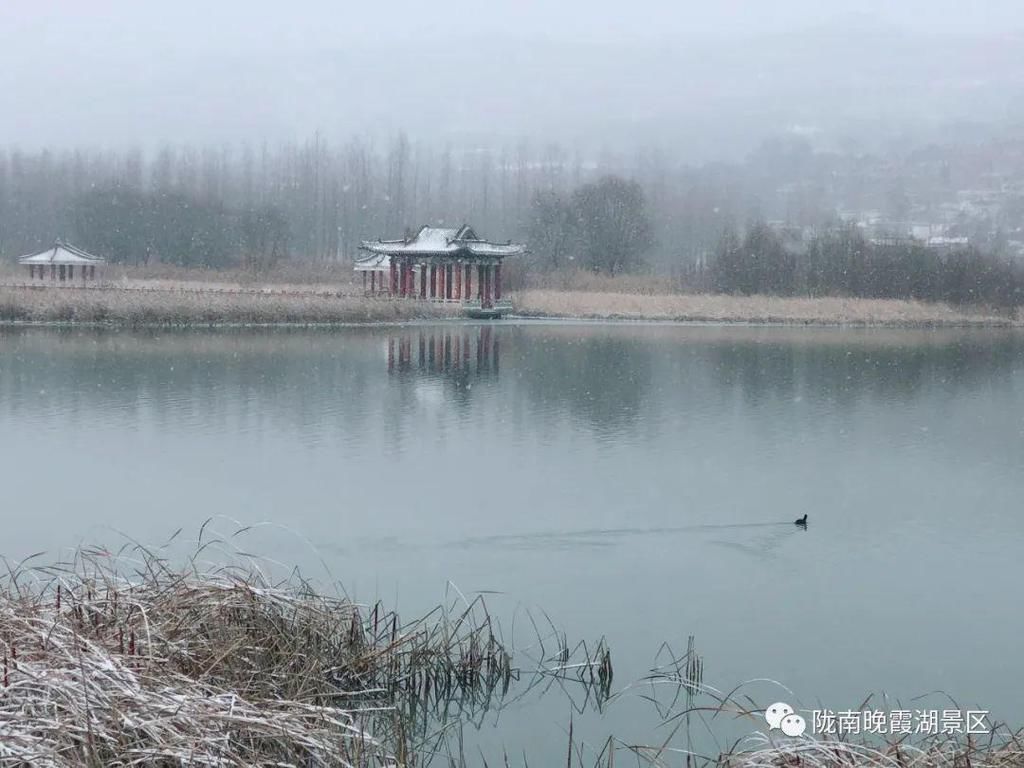 西和|雪后的西和晚霞湖，像是误入仙境一般......