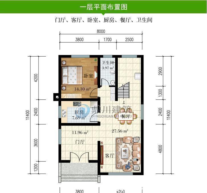 宅基地|造价28万,三层农村别墅,占地96平米,开间8米,7间卧室设计