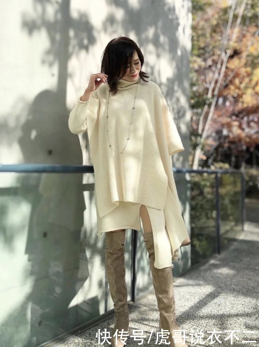 50岁女人冬季穿衣要年轻点，看日本博主示范，每一套都好优雅