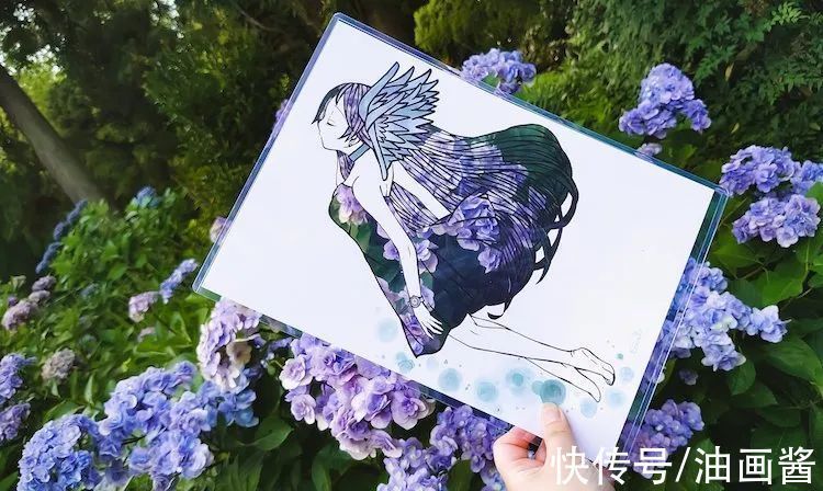 艾丽卡$剪纸艺术家“懒”到家,只剪轮廓,上色全靠大自然,成品人人叹服