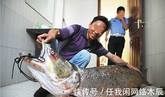 江苏小伙阳澄湖钓起40斤水老虎，拖到工地加餐，不放生为湖除害